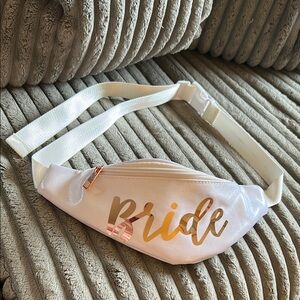NEW ⭐️ Bride Fanny Pack Sling Bag Crossbody White + Rose Gold Bride To Be Gift